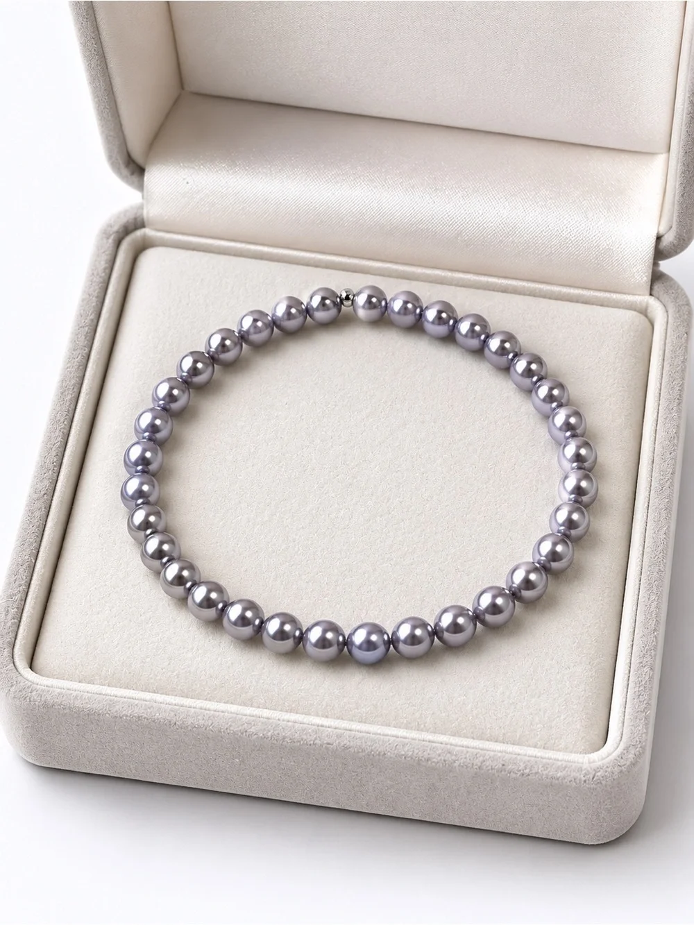 Lavender Swarovski Crystal Pearl Stretch Bracelet